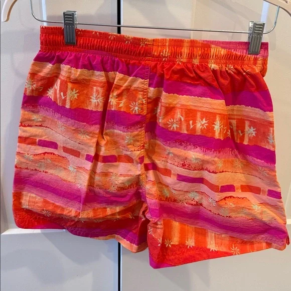 Vintage 90s Prince Sportswear Neon Nylon Shorts, Pink and Orange, Size Medium - Picture 2 of 5